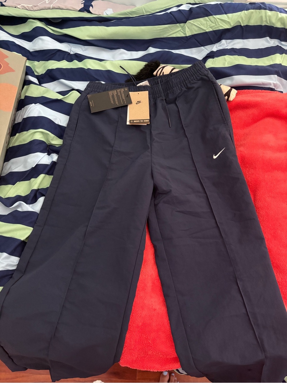 Nike women’s  Navy Sweatpants with White Swoosh